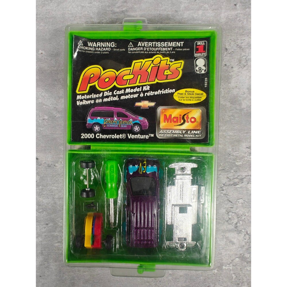 Maisto Diecast Chevrolet Venture Van Pockits Motorized Model Kit 2000 Y2K 1/64